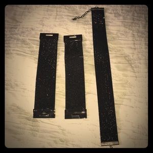 Black shiny necklace and cuffs!